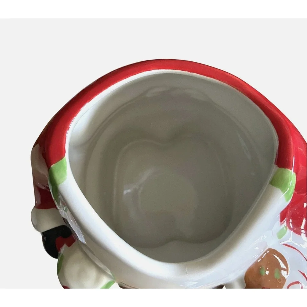 Sleigh Bell Bistro Santa Baker Cookie Jar Ceramic Gingerbread Christmas 11.5